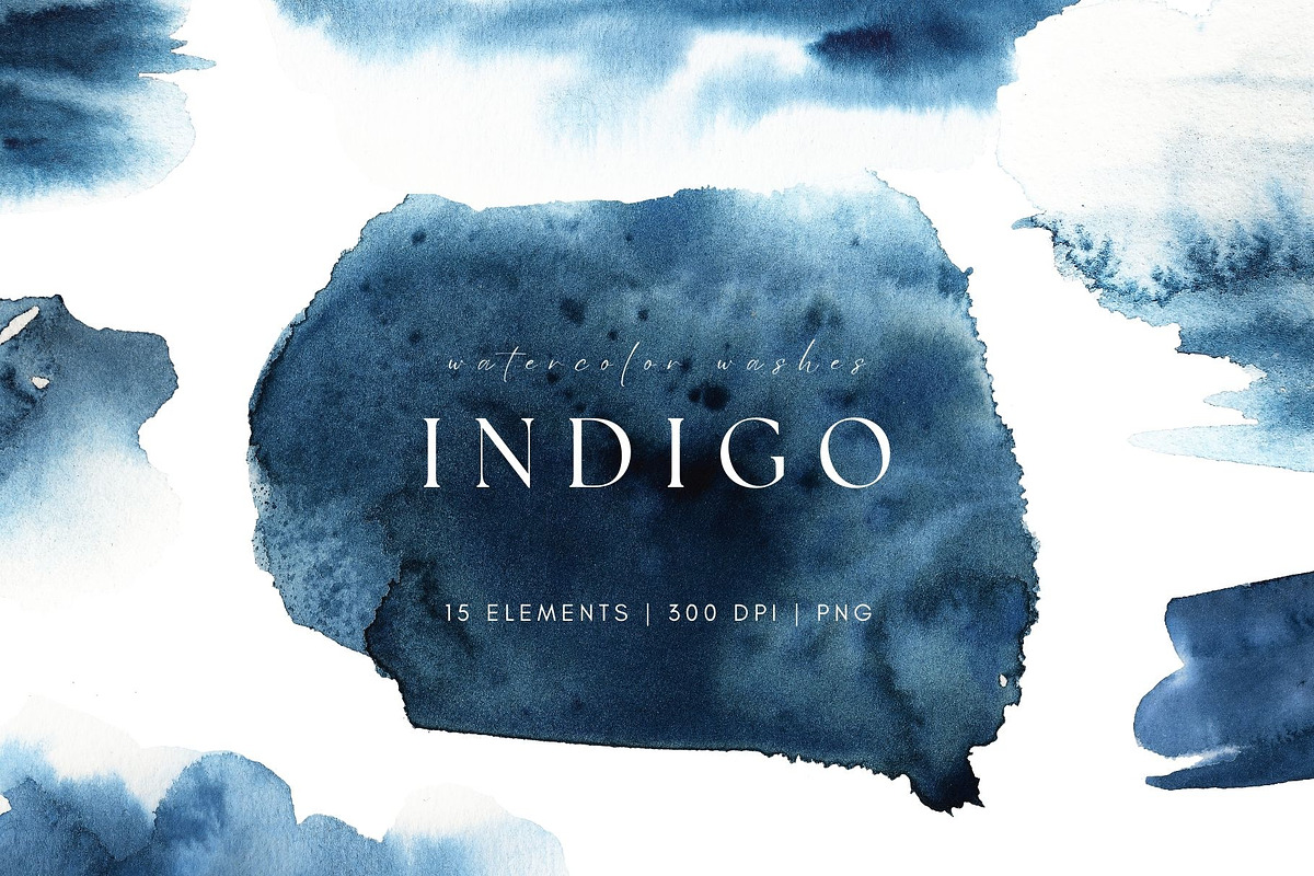 Indigo Blue Watercolor Washes, a Texture Graphic by Kolorata Art (Photo 1 of 5)