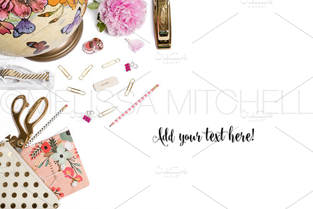 Pink & Gold Styled Desktop Mockup#33, an iPhone Mockup by MMStyledStock (Photo 1 of 3)