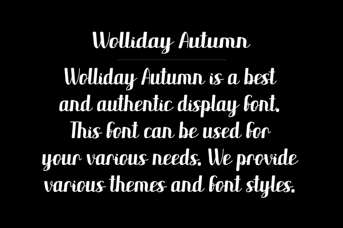 Wolliday Autumn - Handwritten Font, a Handwritten Font by Iqsiart Studio (Photo 5 of 7)