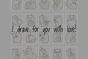 Cute Kawaii Capybaras Valentines Day, an Animal Illustration by Palau (Thumbnail 9 of 12)