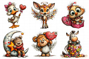 Watercolor Valentine Animals Clipart, an Illustration by Daily.Designs (Thumbnail 6 of 7)