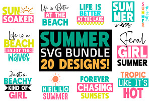 Summer T Shirt Designs - SVG Bundle