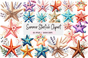 Summer Starfish Clipart, a Seasonal Illustration by DreamArtGraphic (Thumbnail 1 of 4)