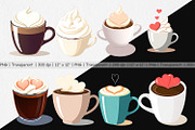 Heart Coffee Clipart, a Graphic by Artnoy (Thumbnail 2 of 5)