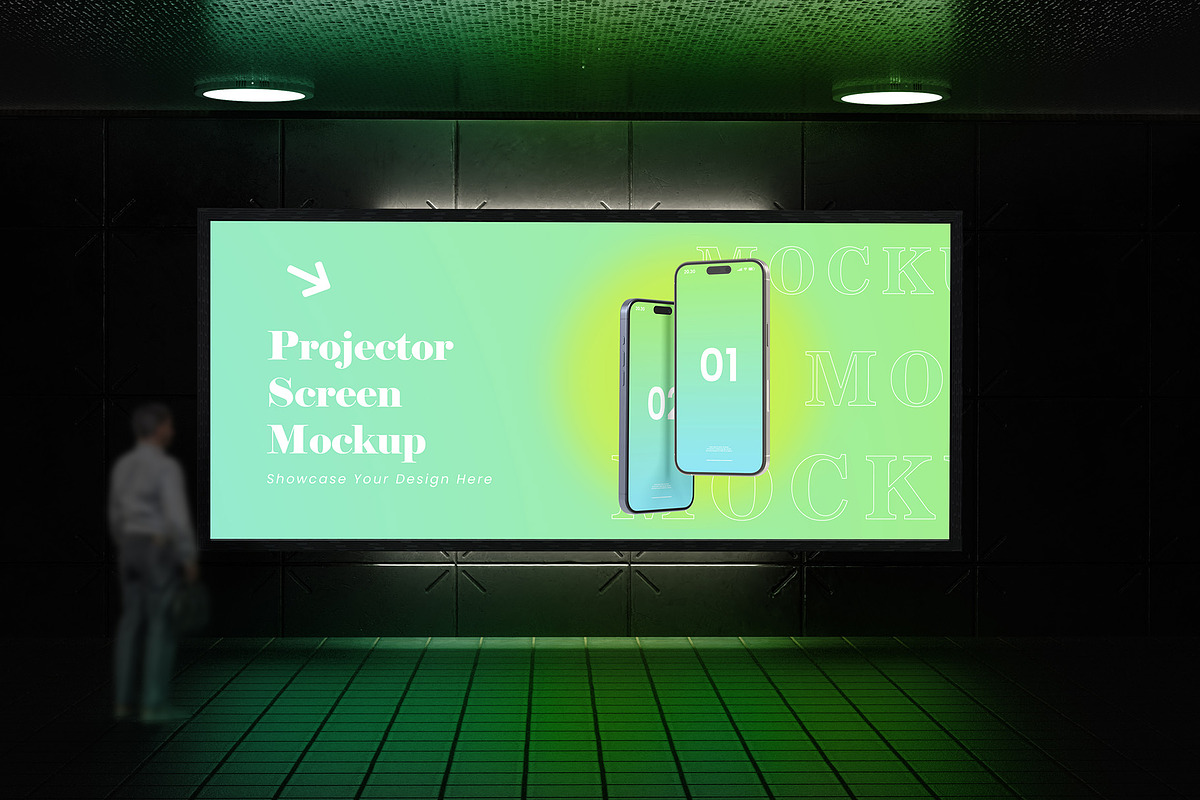 Projector Screen Mockup, an Advertising Mockup by Graphicbars (Photo 2 of 5)