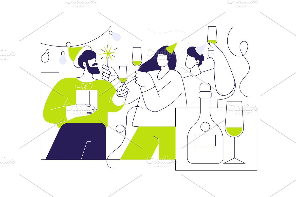 Corporate party isolated cartoon, a Finance Illustration by Visual Generation