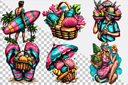 Whimsical Summer Clipart Bundle., an Illustration by SVGArt (Thumbnail 2 of 9)