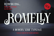 Romelly - A Modern Serif Font, a Serif Font by Marvadesign (Thumbnail 1 of 7)
