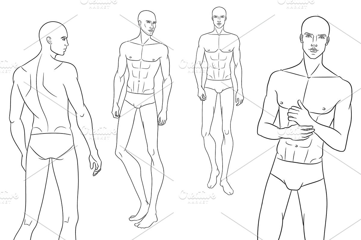 Male Fashion Figure Templates, a Person Illustration by Shorena Design (Photo 4 of 5)