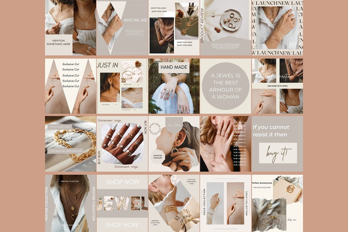 Jewelry Instagram templates Canva, a Social Media Template by Deepa ...