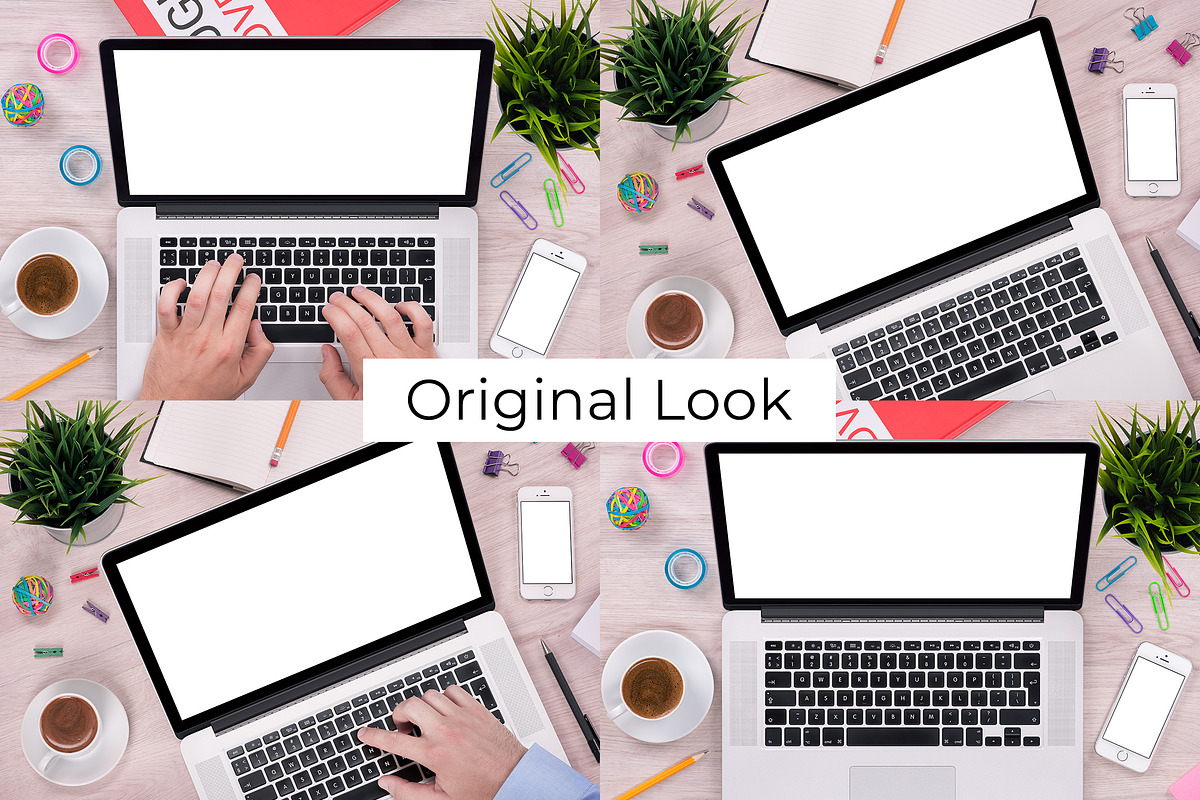 MacBook Top View Responsive Mockups, a Books & Magazine Mockup by Mockups & Illustrations (Photo 6 of 9)