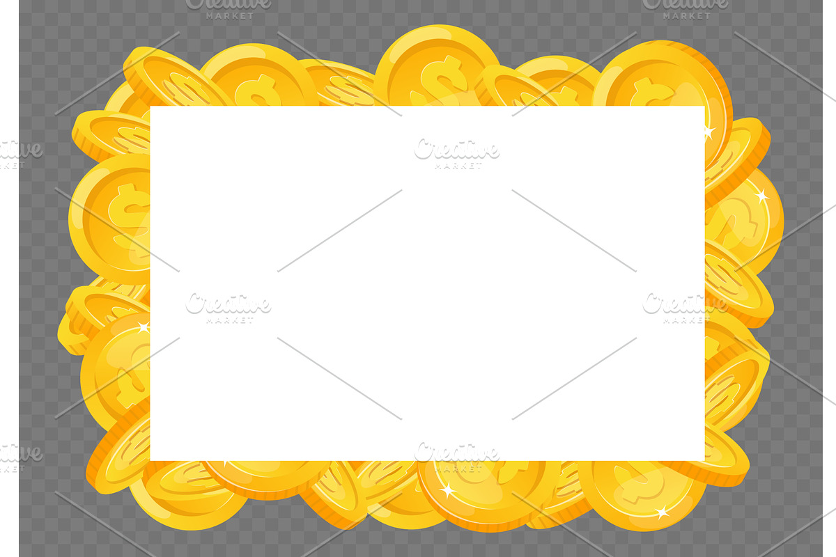 White poster framed with gold coins, a Finance Illustration by Vectorbuum