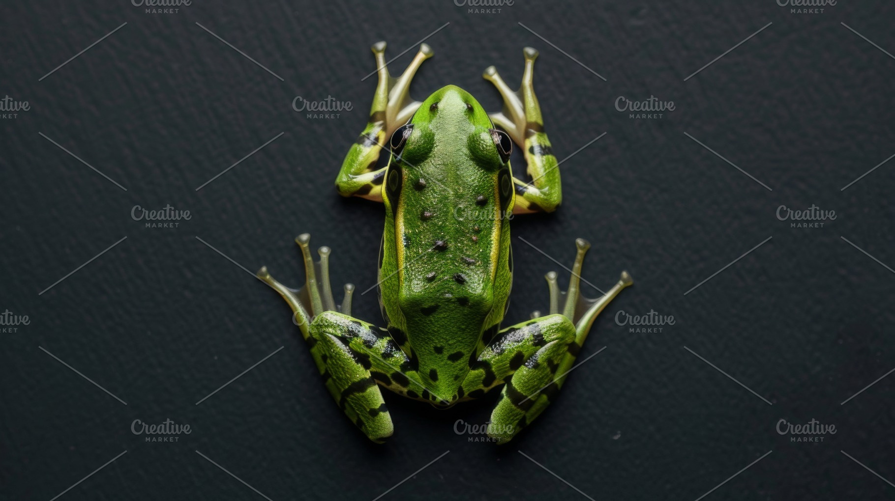 Frog on a black background, an Animal Photo by Handmadefont