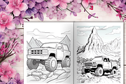 Truck Coloring Book for Kids 8-12, a Transportation Illustration by LA Design (Thumbnail 7 of 9)