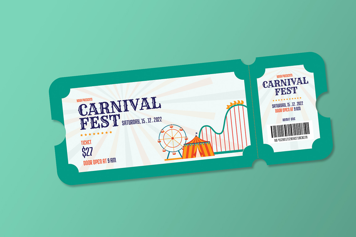 Fun Fair Carnival Ticket, a Brochure Template by Neermana (Photo 3 of 4)