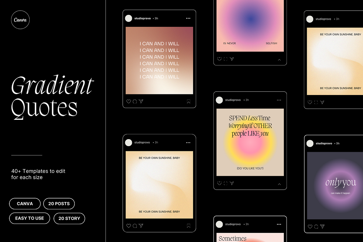 Canva Instagram Gradient Quotes, a Social Media Template by Studio Provo (Photo 3 of 9)