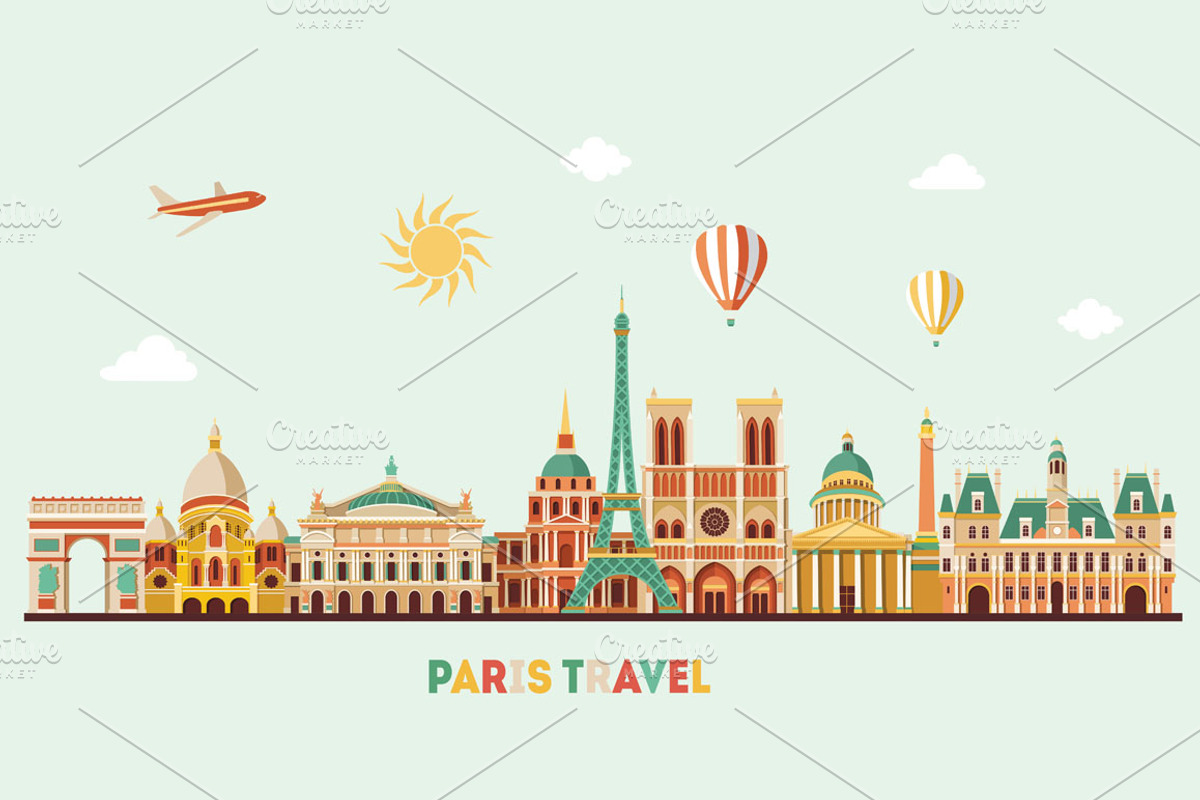Paris detailed skyline, an Illustration by LisaKolbasa