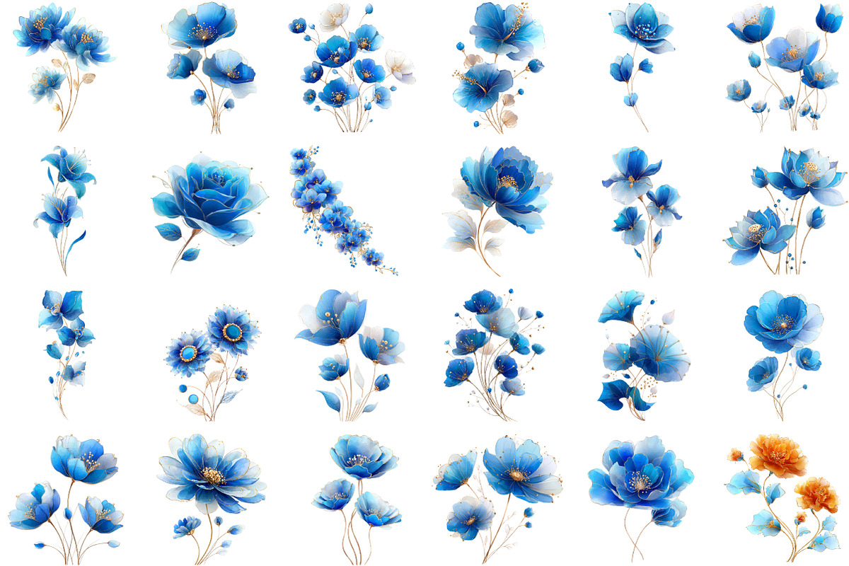 Abstract Flowers Clipart Bundle, an Illustration by Sublimation Artist (Photo 2 of 6)