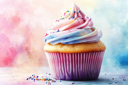 Delicious Pink Blue Swirl Cupcake Sp, a Background Photo by Pixeness