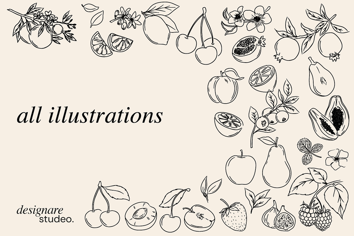 Minimalist Fruits Illustrations PACK, a Decorative Illustration by ginni illustrations (Photo 6 of 6)
