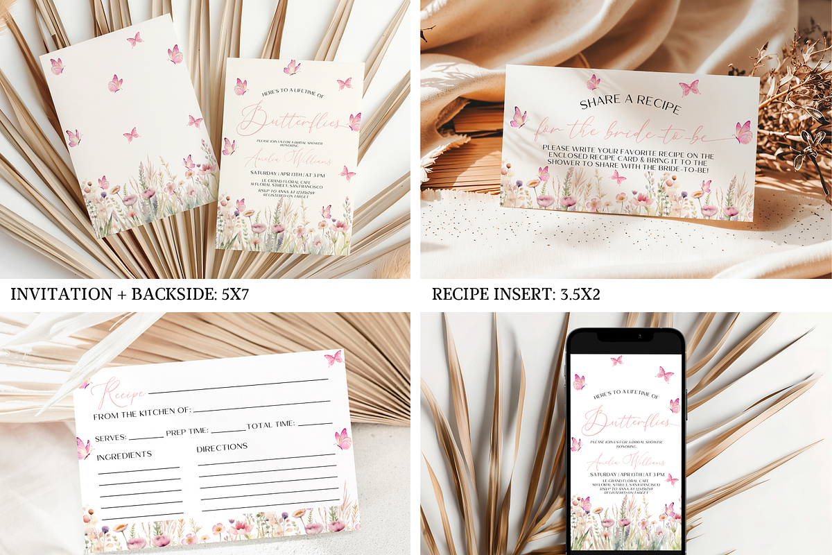 Butterflies Bridal Shower Bundle, an Invitation Template by Digital_Mind (Photo 2 of 9)
