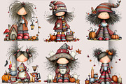 Whimsical Halloween Coffee Girl, a Person Illustration by SVGArt (Thumbnail 2 of 5)