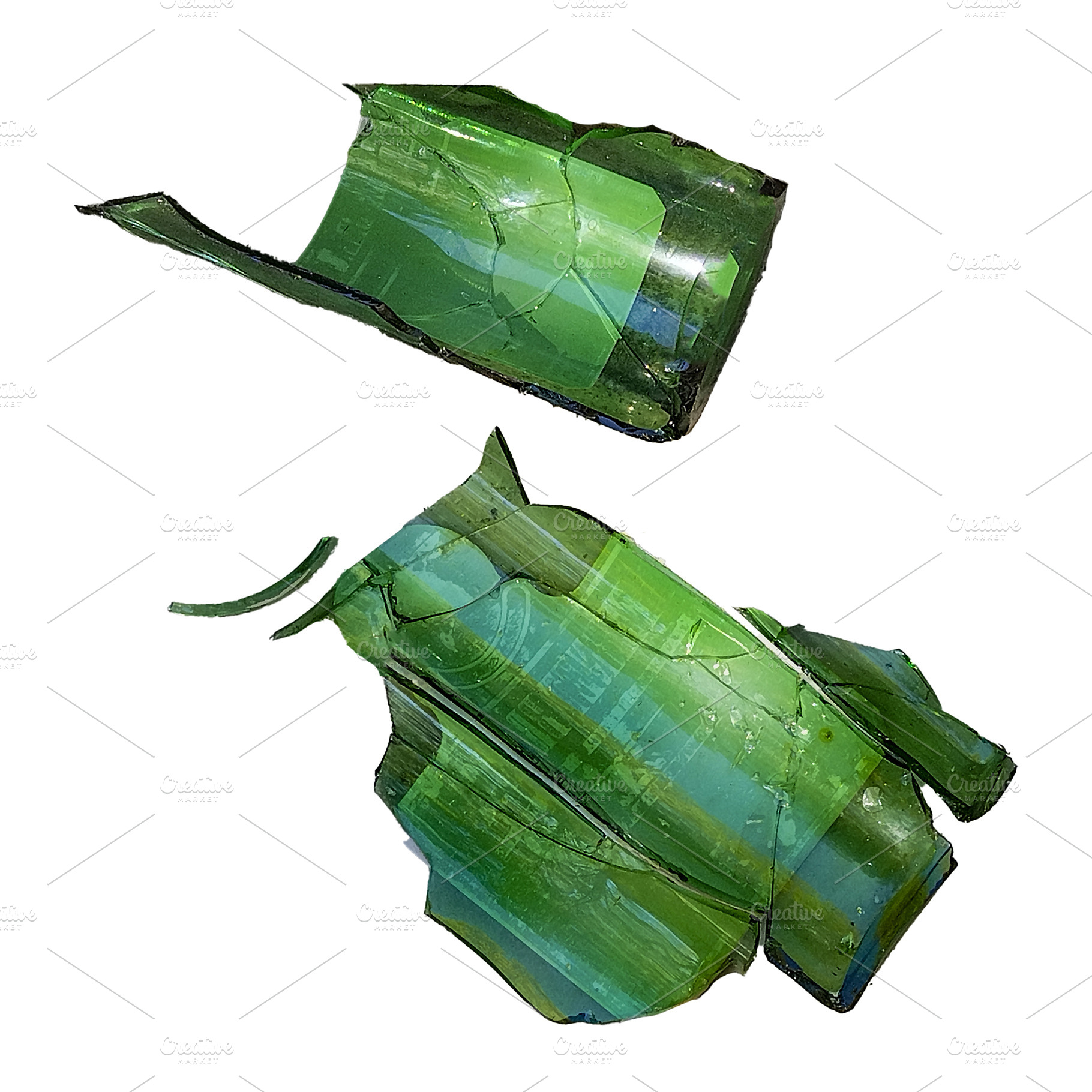 Overhead shot broken glass bottle isolated photo, a Food & Drink Photo by DanFLCreativo
