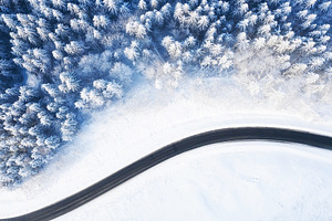 Winter landscape from air