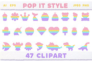 Pop it Fidget Toy Pastel Clipart new, an Education Illustration by VectoriyA (Thumbnail 2 of 7)