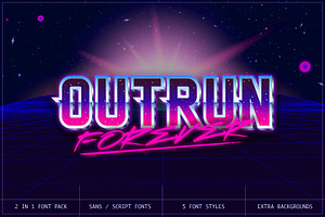 Outrun Forever 2 In 1 Font Pack