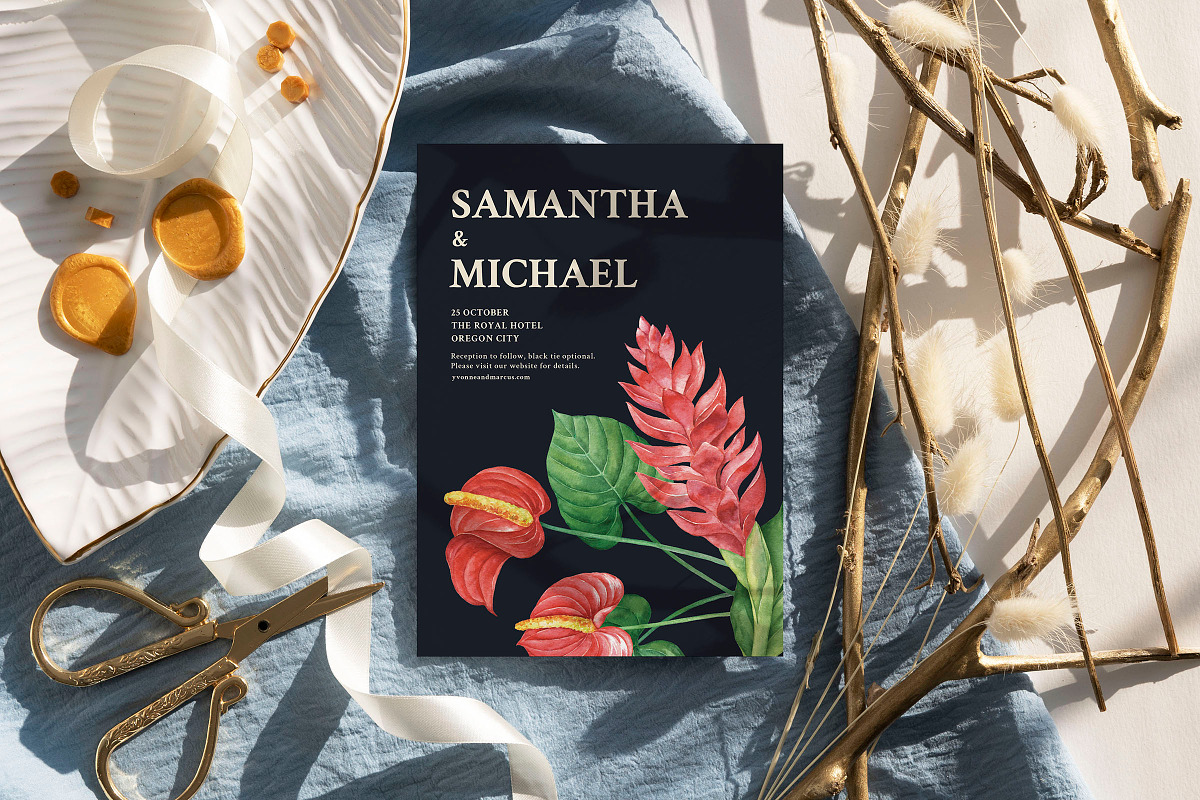 Zincite - Wedding Invitation Suite, an Invitation Template by CinderHeart Designs (Photo 1 of 7)