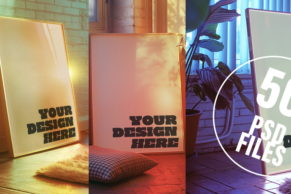 The Ultimate Retro Frame Mockup Pack, a Household Mockup by Emma Rodriguez Studio (Photo 3 of 6)