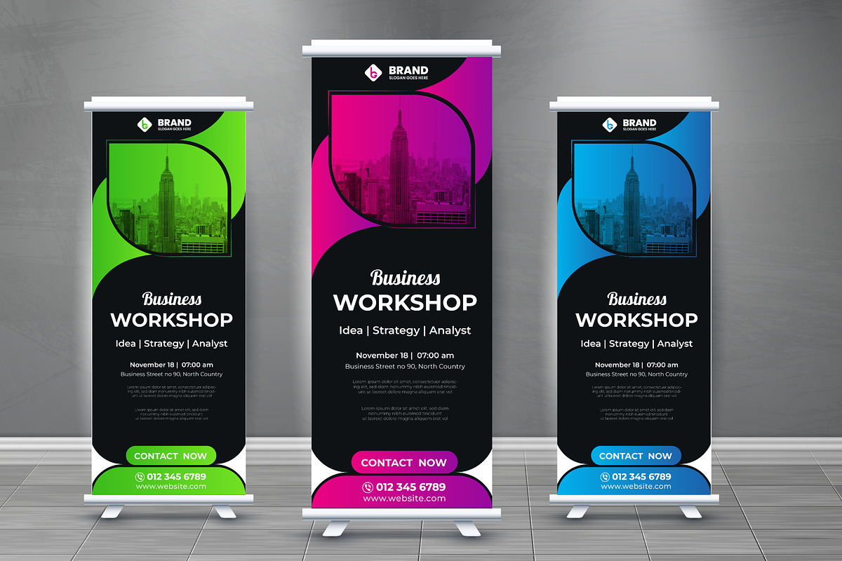 Creative Roll up banner design., a Poster Template by Graphicbonny