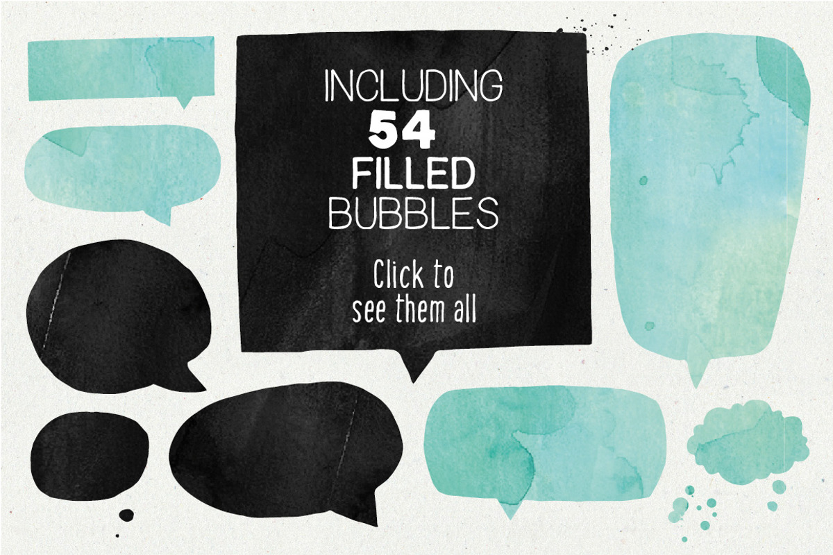 Speech bubble collection + splashes, an Object Graphic by Vitek Graphic (Photo 3 of 5)