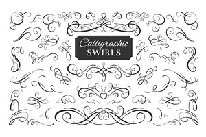 Calligraphy decorative swirls, an Illustration by YummyBuum