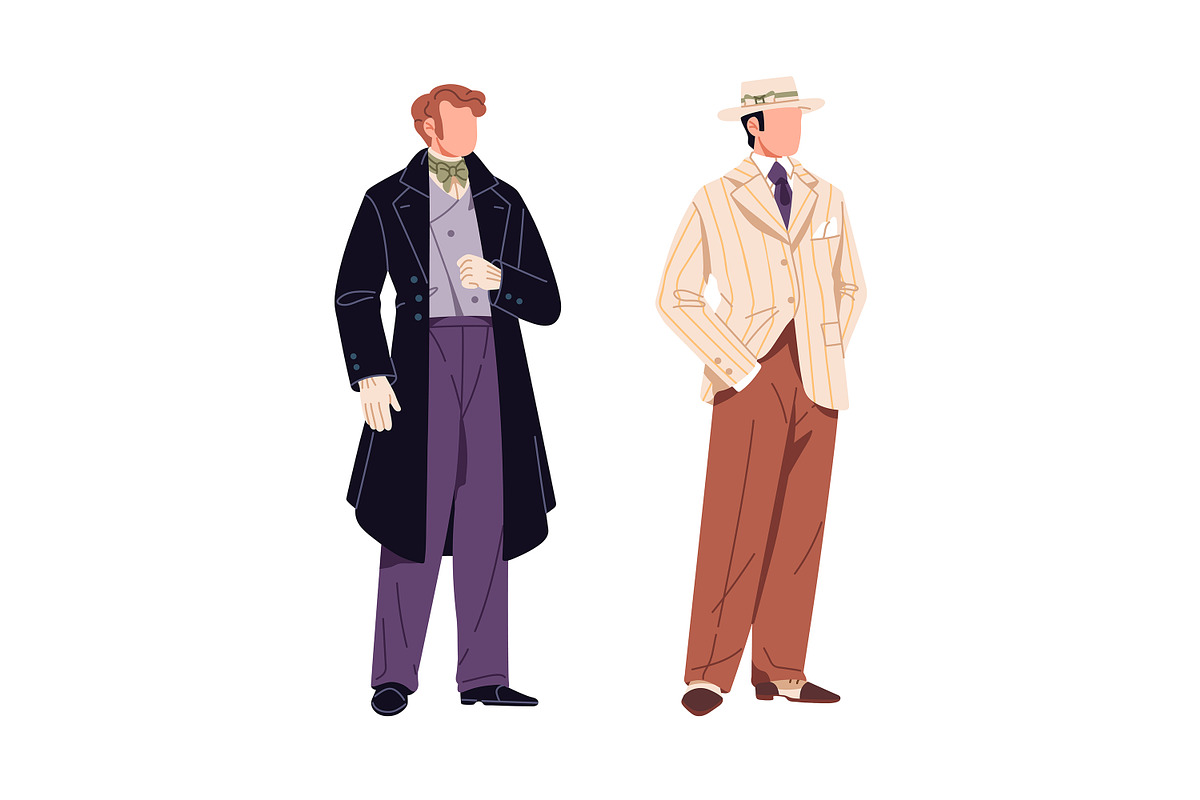 Retro, vintage British gentlemen set, a Person Illustration by PaperTrident (Photo 5 of 5)
