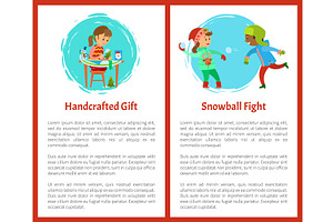 Handcrafted Gift And Snowballs Fight