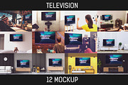 12 TV Display Mockup #2, a Product Mockup by Walentin (Thumbnail 1 of 11)