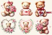 Valentine Teddy with Elements Clipar, an Illustration by DreamCafeArt (Thumbnail 6 of 6)