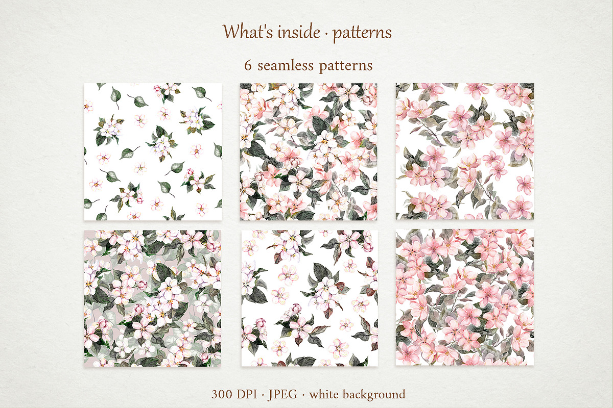 Apple Blossom Watercolor Clipart Set, a Seasonal Illustration by Where summer is (Photo 8 of 14)
