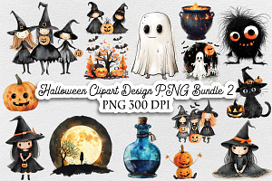 Halloween Clipart Design PNG Bundle2