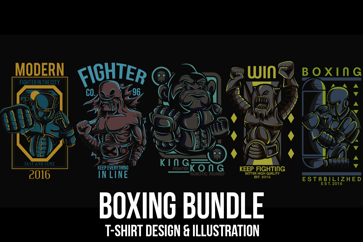 Boxing Bundle Illustration, an Illustration by badsyxn