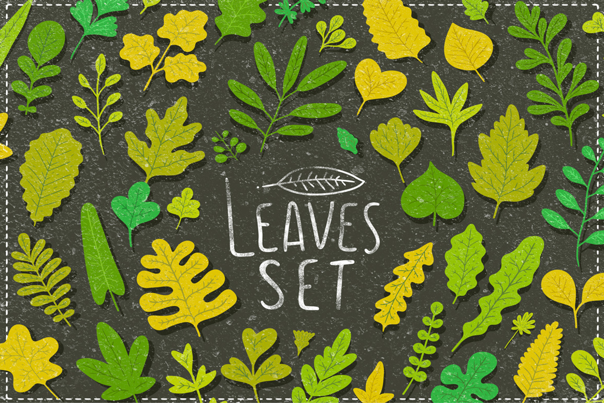 Vector leaves. Nature elements., an Illustration by kostolom3ooo (Photo 1 of 5)