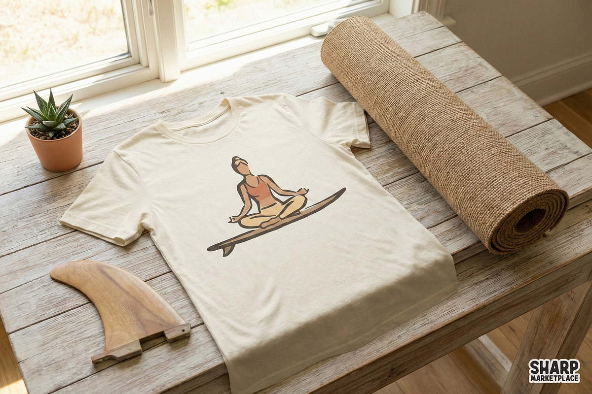 Yoga Surf Girl PNG, Zen Surfer Art, an Illustration by SharpMarketplace (Photo 2 of 4)