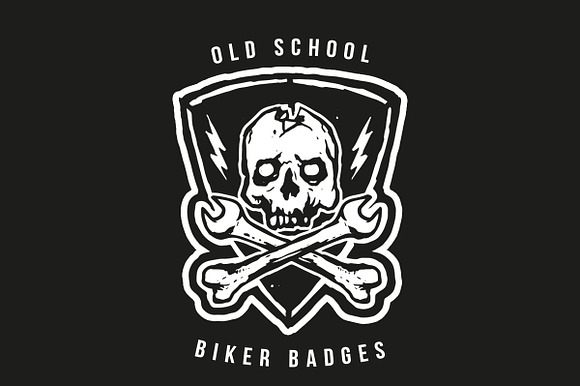 Old School Biker Badges and Elements preview 5