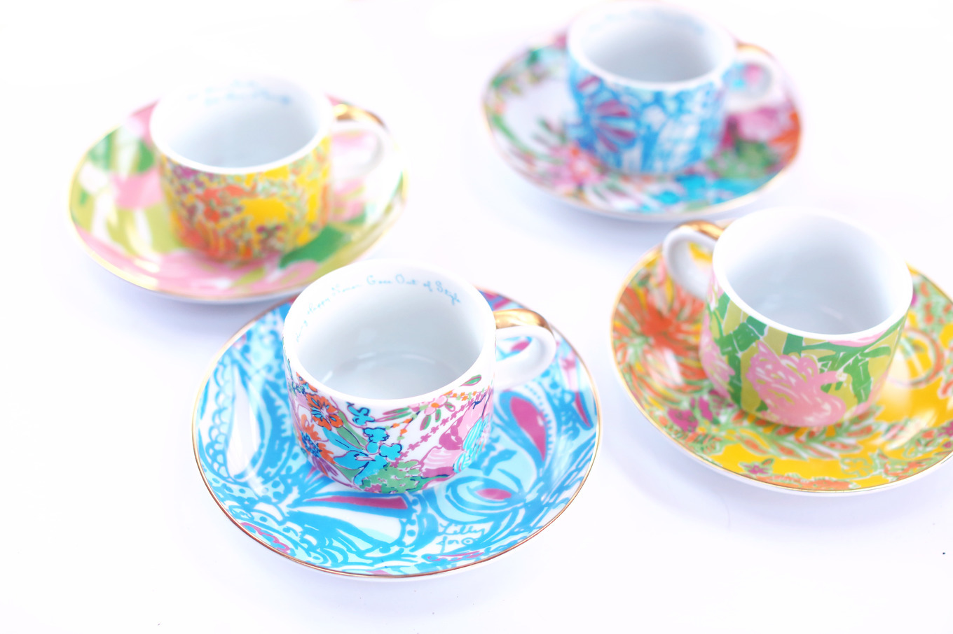 Lilly pulitzer tea cups, a Food & Drink Photo by Grandmillennial Lane