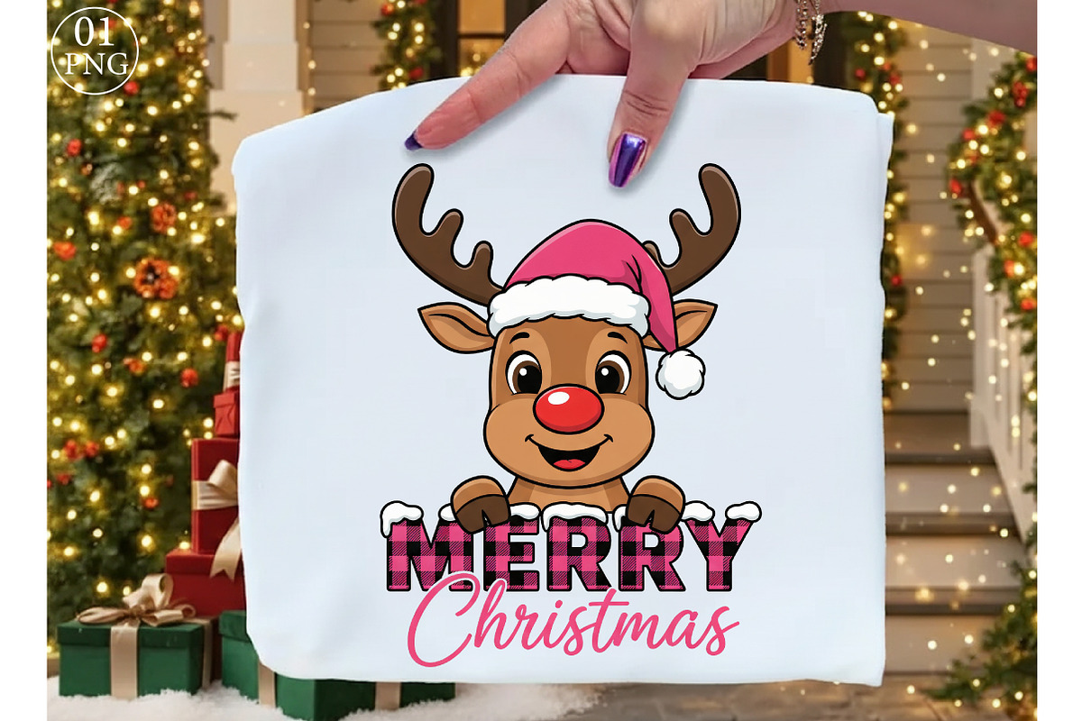 Merry Christmas Holiday reindeer PNG, an Illustration by Libby Wishes (Photo 1 of 8)