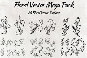 26 Floral Vectors Mega Pack