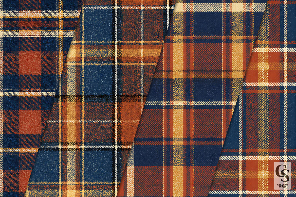 Denim Autumn Plaid Seamless Pattern, a Pattern Graphic by Creative Store (Photo 2 of 5)