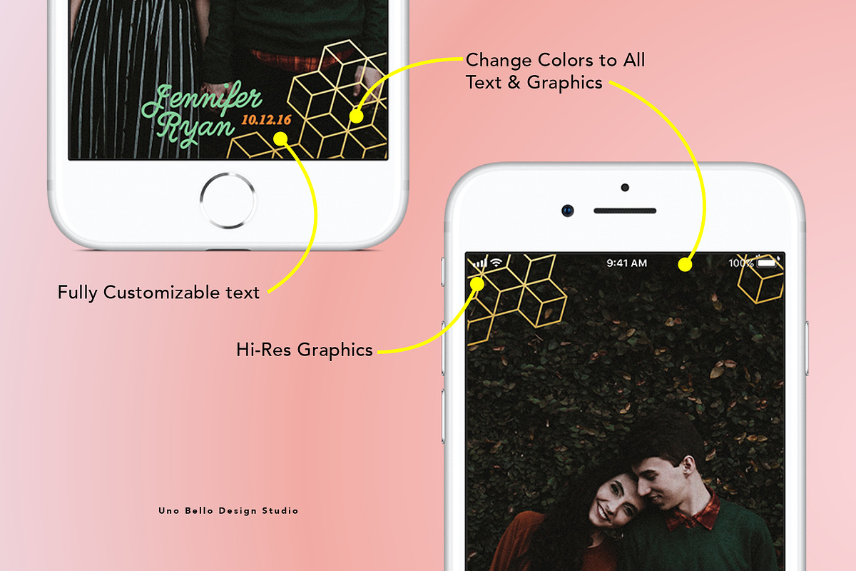 Love Birds Wedding Geofilter, a Social Media Template by Uno Bello Design Studio (Photo 2 of 3)